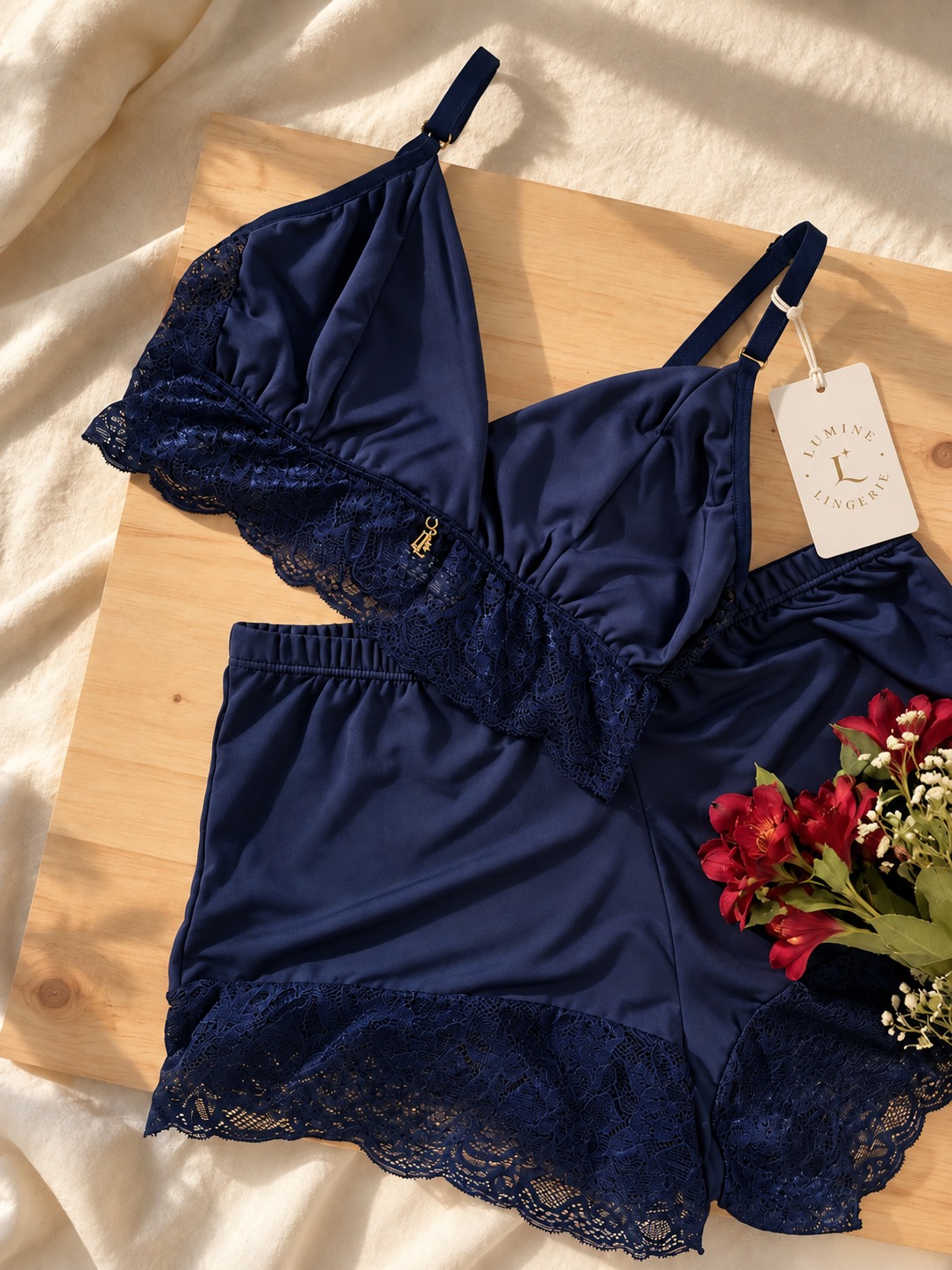 Baby doll Andressa — Azul marinho · M